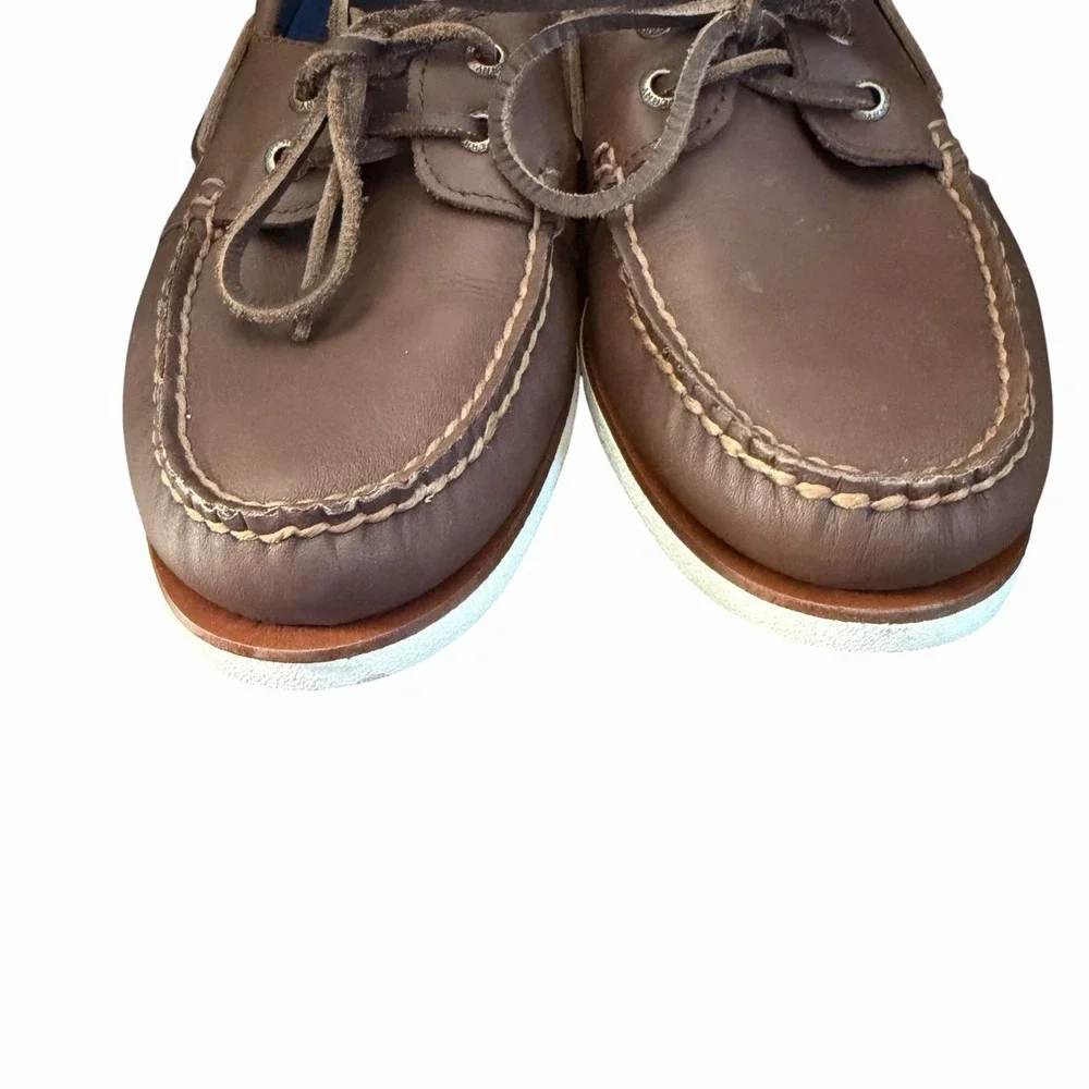 Sperry Gold Cup Boat Shoes Men's 8 Brown Leather Top-Sider Nautical Preppy